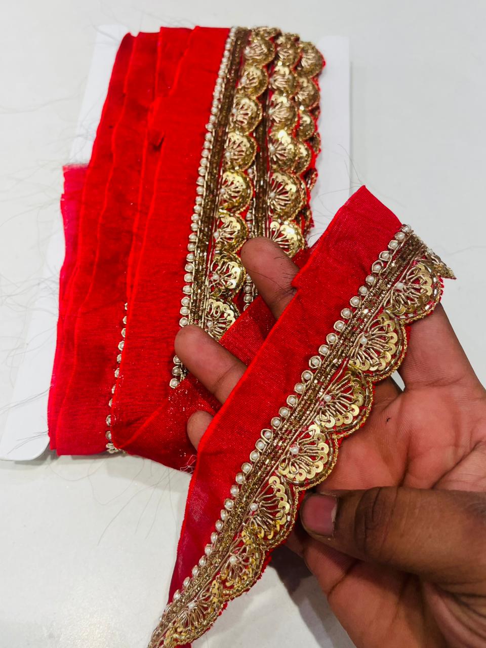 K.R KASAT - Red Colour Lace